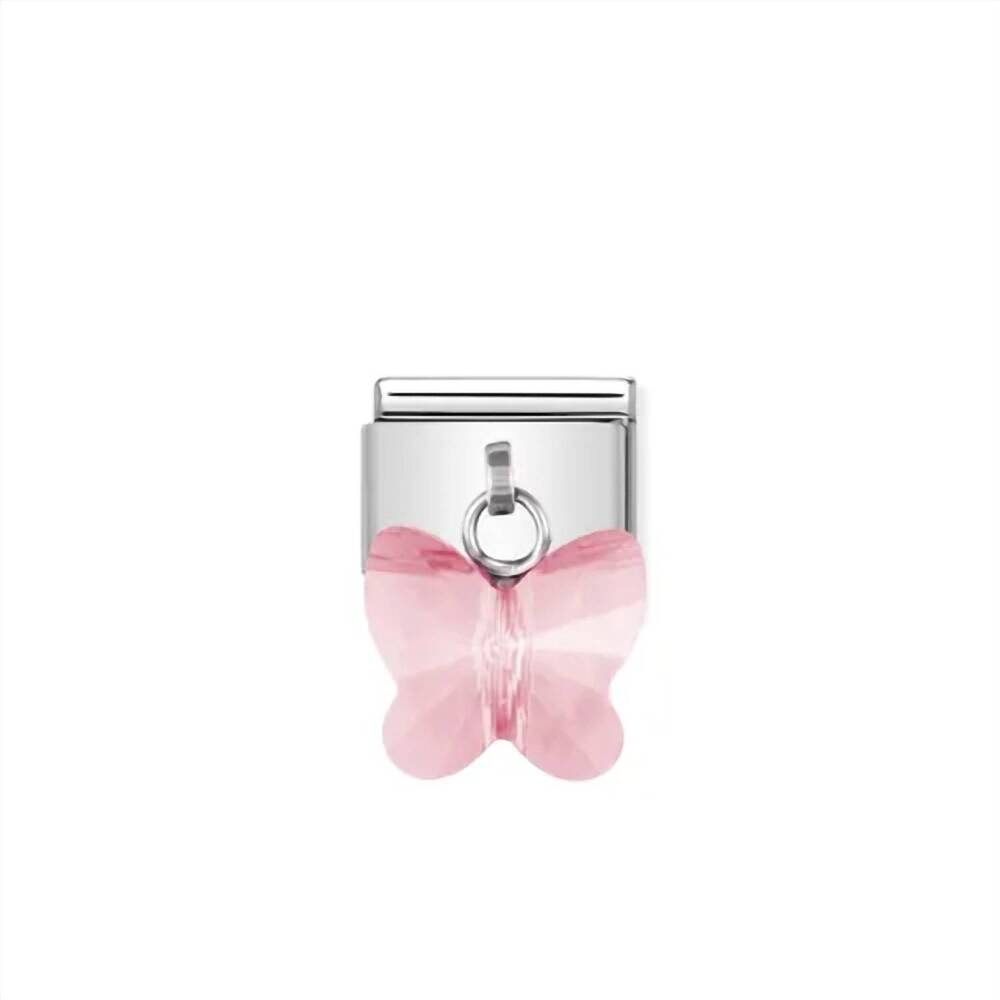 NEW NOMINATION women's animals links bracelet in butterfly charm pink